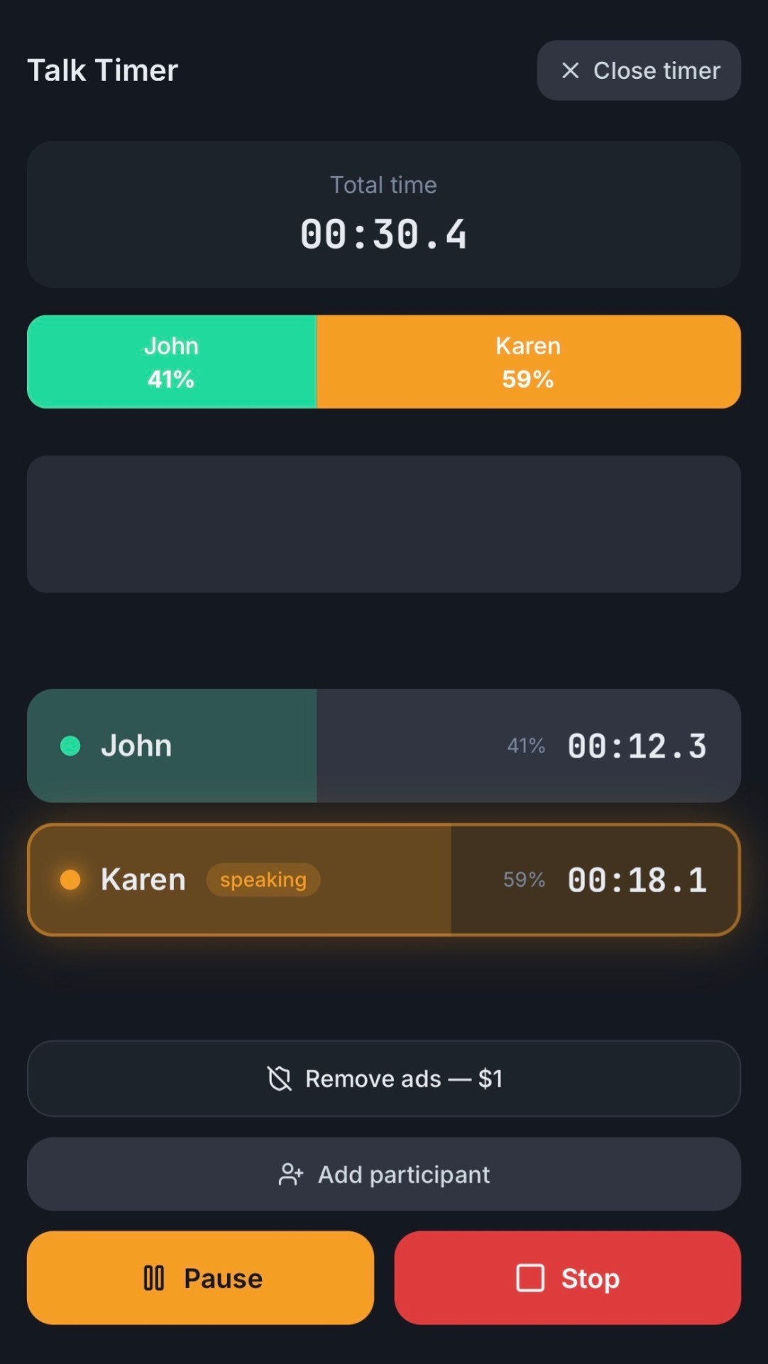 Voice Over Timer Talk Timer